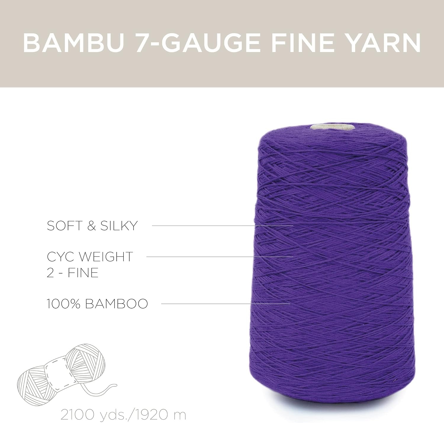 image:imageSilk City Fibers Bambu 7gg 100 Viscose derived from Bamboo Yarn for Machine Knitting Weaving and Crochet Cyclamen 1 Cone Designer Yarn for Garments Soft Shawls and Fingering Weight ProjectsPansy