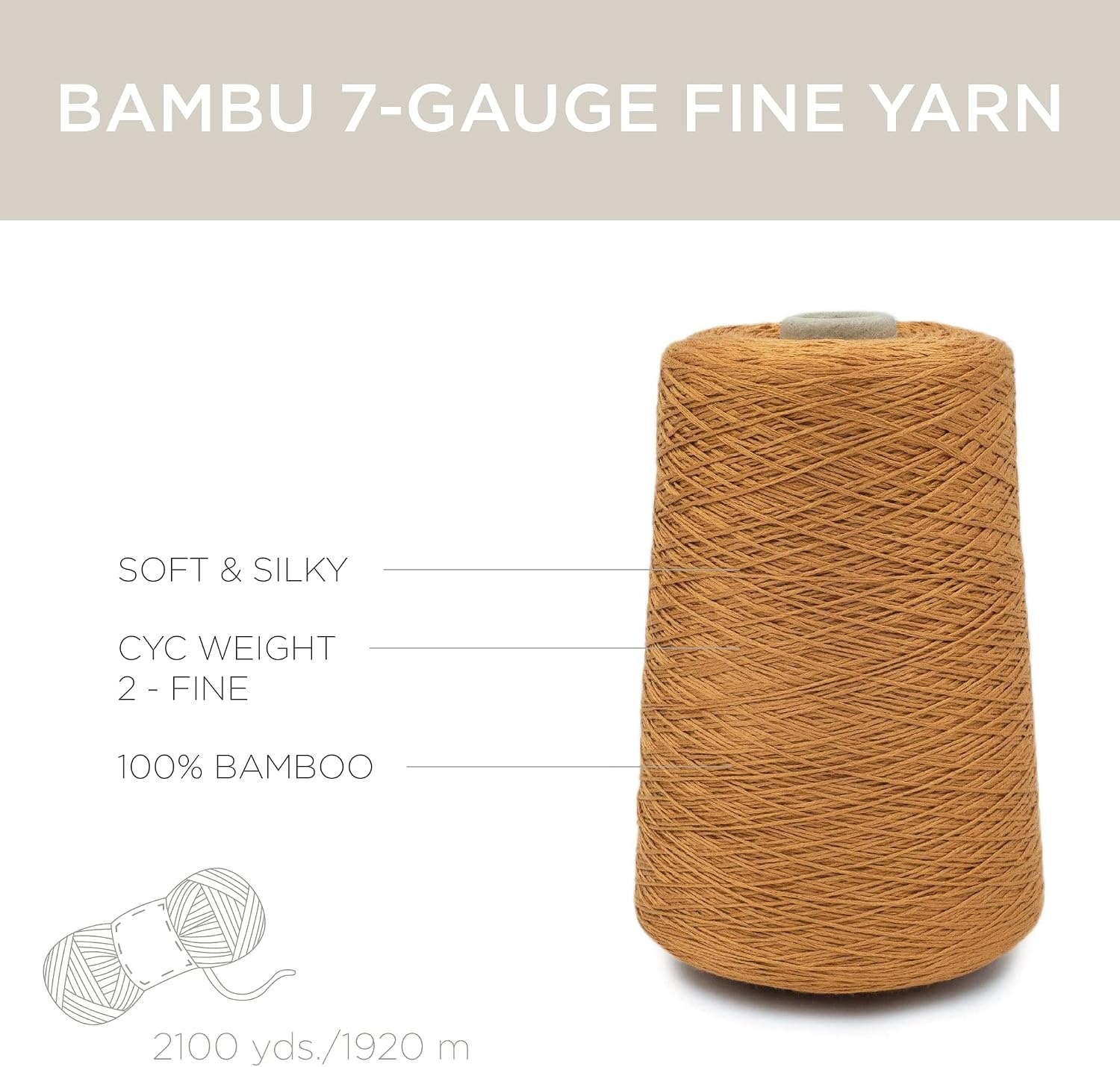 image:imageSilk City Fibers Bambu 7gg 100 Viscose derived from Bamboo Yarn for Machine Knitting Weaving and Crochet Cyclamen 1 Cone Designer Yarn for Garments Soft Shawls and Fingering Weight ProjectsAcorn