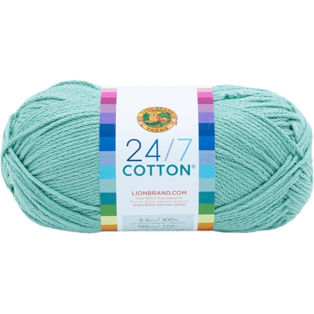 image:imageLion Brand Yarn 247 Cotton Mercerized Lightweight Yarn for Knitting Crochet and Crafts Tea Party 5 Pack Multicolor Pack of Natural Fiber for Breathable Tops Durable Bags and Dish ClothsSucculent