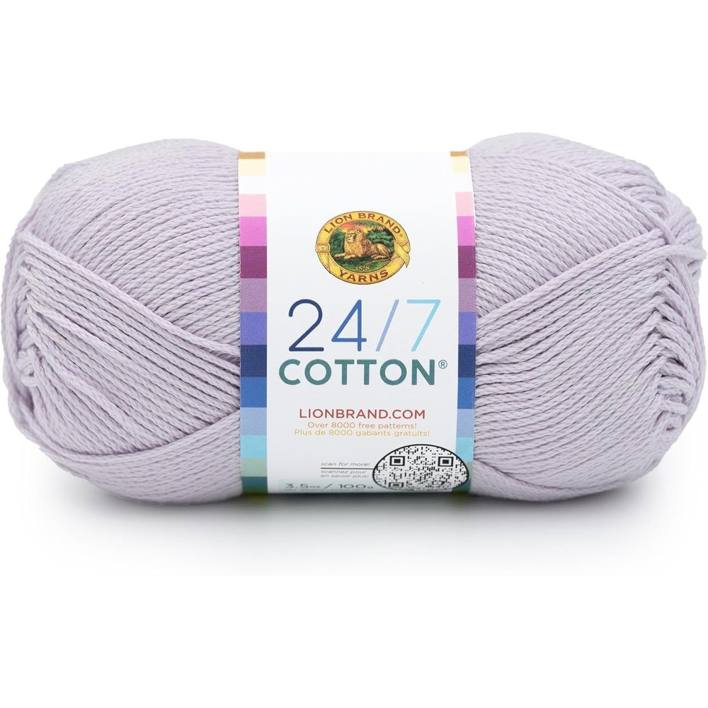 image:imageLion Brand Yarn 247 Cotton Mercerized Lightweight Yarn for Knitting Crochet and Crafts Tea Party 5 Pack Multicolor Pack of Natural Fiber for Breathable Tops Durable Bags and Dish ClothsWisteria