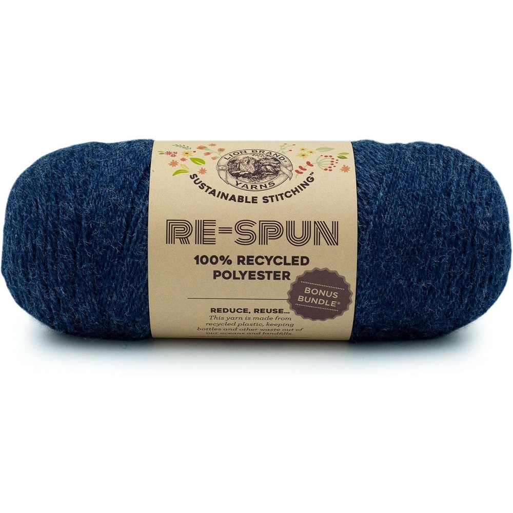 image:imageLion Brand Yarn Respun Bonus Bundle Yarn for Knitting and Crocheting 1 Pack WineDeep Denim