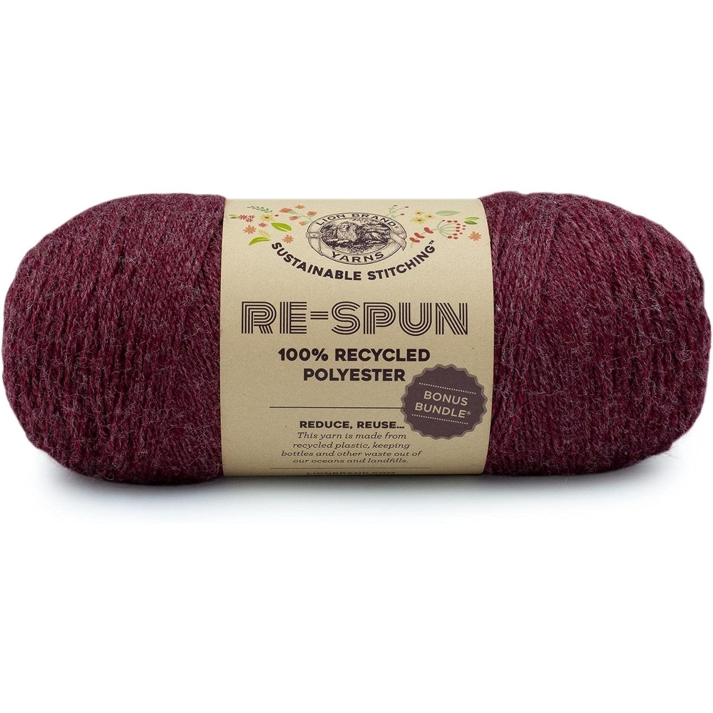 image:imageLion Brand Yarn Respun Bonus Bundle Yarn for Knitting and Crocheting 1 Pack WineWine