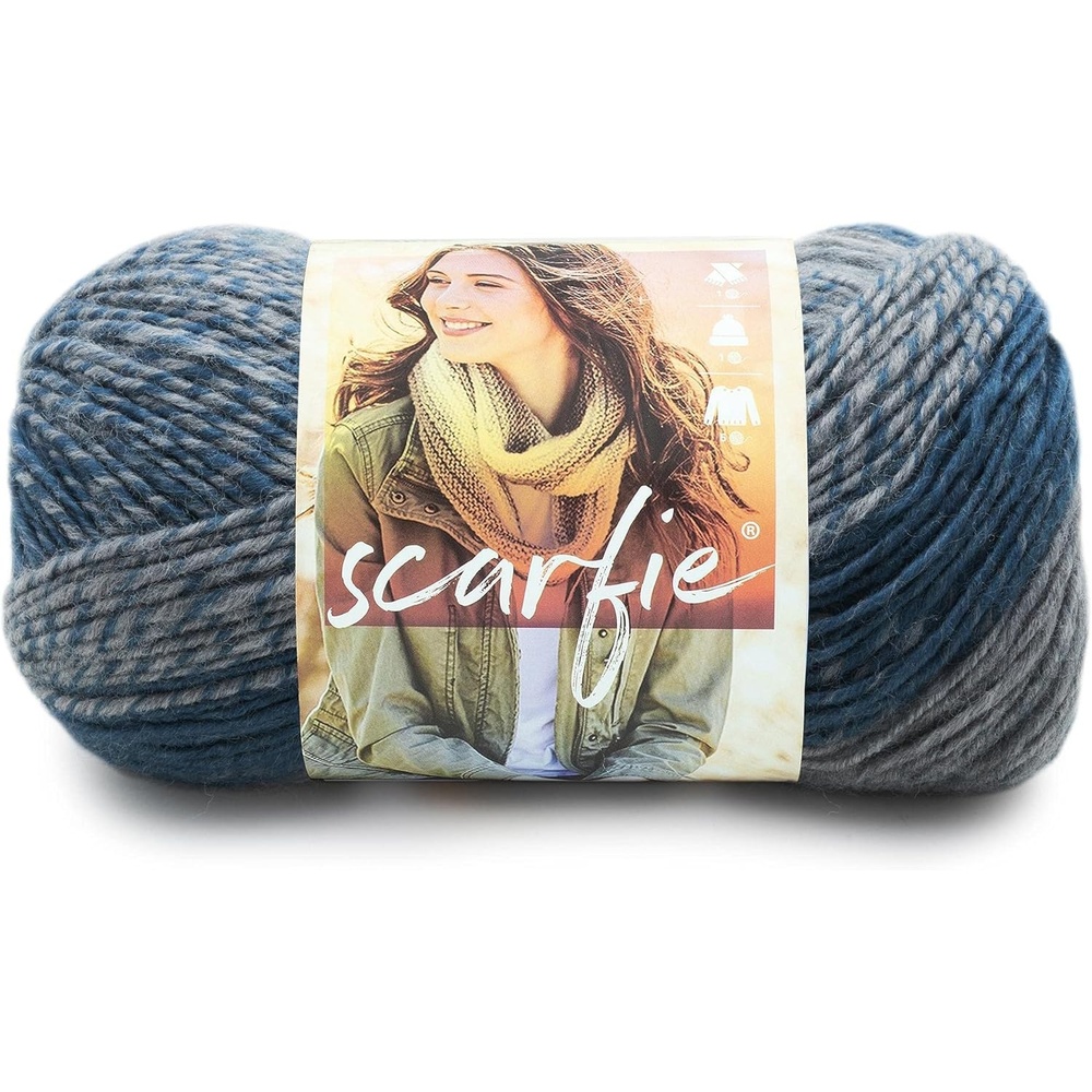 image:imageLion Brand Yarn Scarfie Yarn for Knitting and Crocheting WineTruffle 1 PackTealSilver