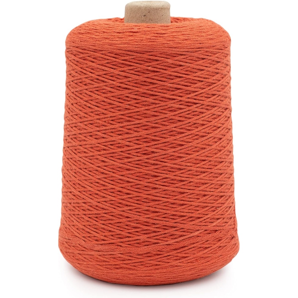 image:imageSilk City Fibers Cotton Bambu Blended Yarn for Machine Knitting Weaving and Crochet Tar 1 Cone Designer Yarn for Premium Garments Soft Shawls and DK Weight ProjectsPersimmon