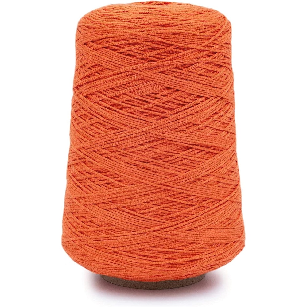 image:imageSilk City Fibers Cotton Bambu Blended Yarn for Machine Knitting Weaving and Crochet Tar 1 Cone Designer Yarn for Premium Garments Soft Shawls and DK Weight ProjectsOrangeade