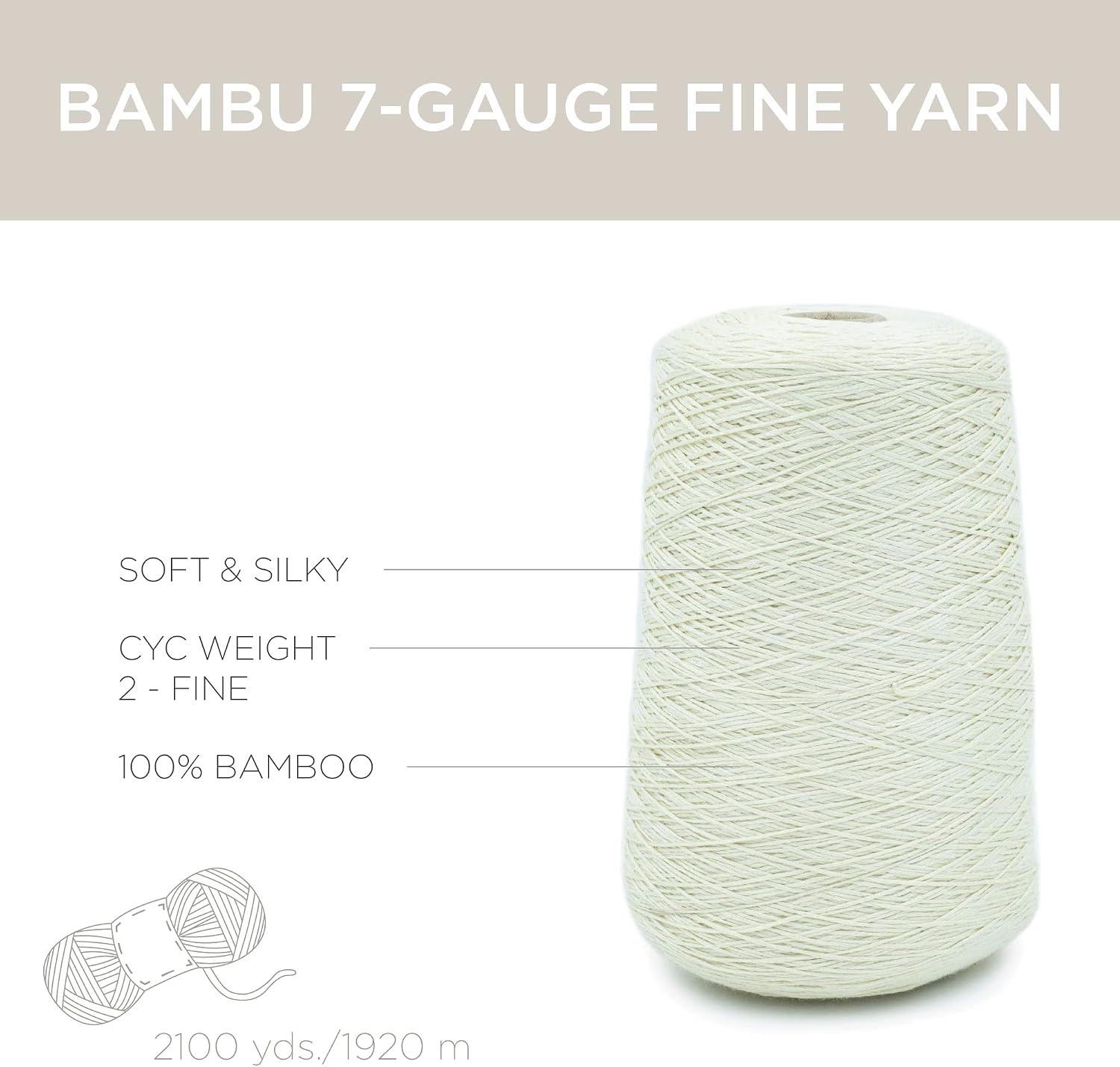 image:imageSilk City Fibers Bambu 7gg 100 Viscose from Bamboo Mint 1 Cone Designer Yarn for Machine Knitting Weaving and Crochet Garments Soft Shawls and Fingering Weight ProjectsSweet Corn