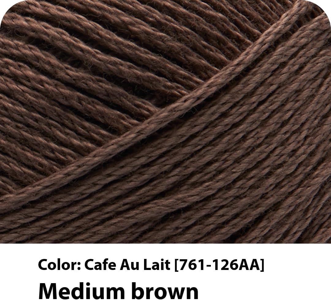 image:imageLion Brand Yarn 247 Cotton Mercerized Lightweight Yarn for Knitting Crochet and Crafts Beachcomber 5 Pack Multicolor Pack of Natural Fiber for Breathable Tops Durable Bags and Dish ClothsCaf Au Lait