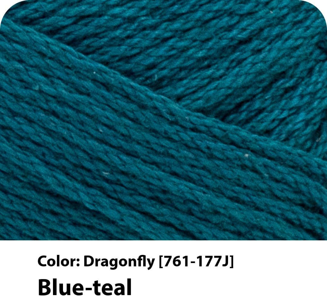 image:imageLion Brand Yarn 247 Cotton Mercerized Lightweight Yarn for Knitting Crochet and Crafts Beachcomber 5 Pack Multicolor Pack of Natural Fiber for Breathable Tops Durable Bags and Dish ClothsDragonfly