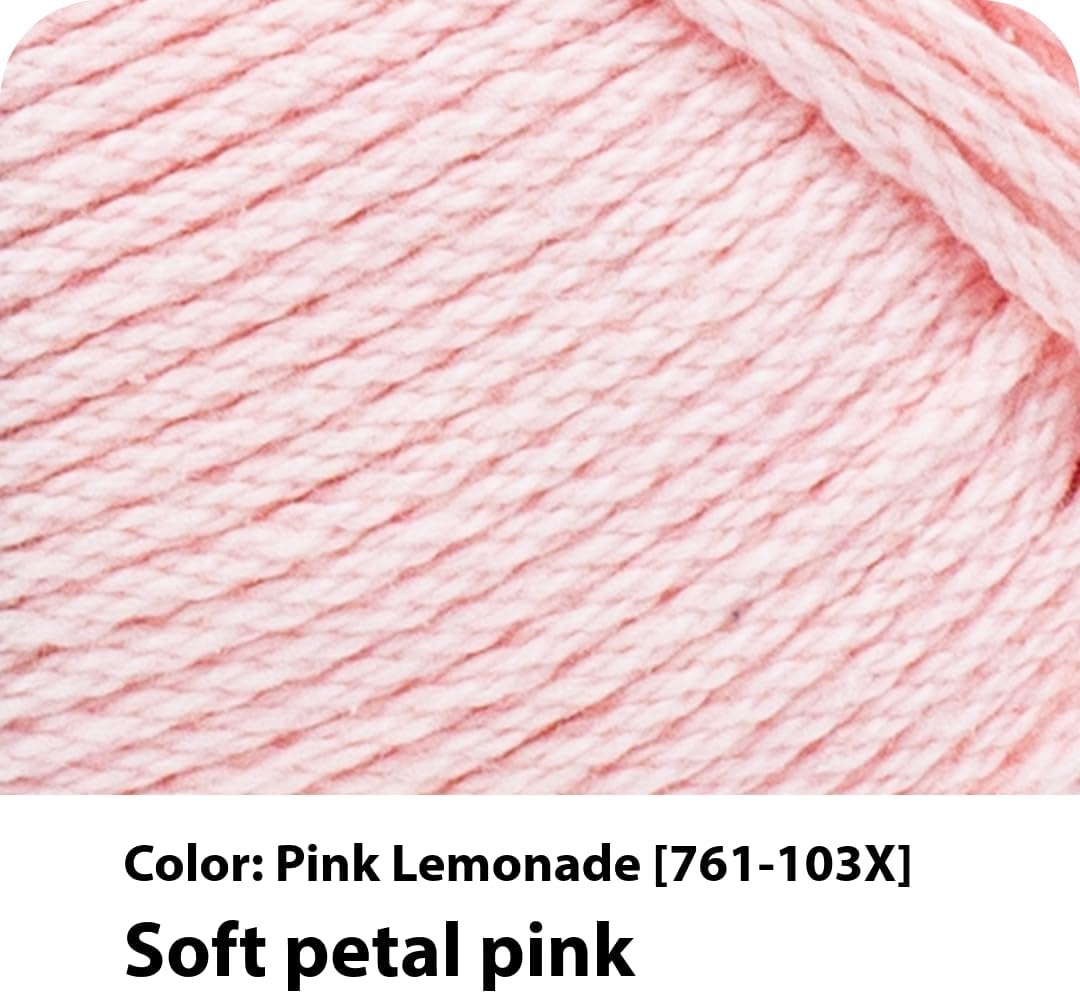 image:imageLion Brand Yarn 247 Cotton Mercerized Lightweight Yarn for Knitting Crochet and Crafts Beachcomber 5 Pack Multicolor Pack of Natural Fiber for Breathable Tops Durable Bags and Dish ClothsPink Lemonade