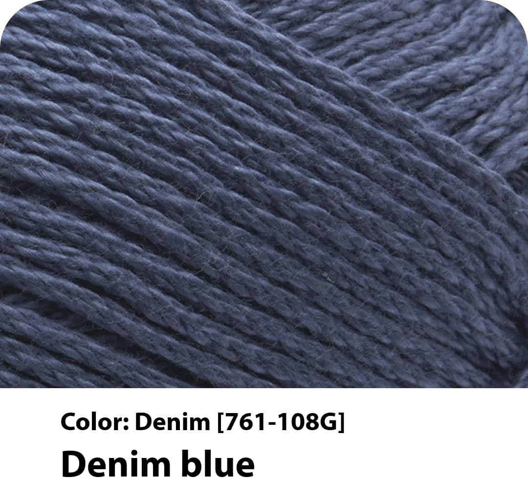 image:imageLion Brand Yarn 247 Cotton Mercerized Lightweight Yarn for Knitting Crochet and Crafts Beachcomber 5 Pack Multicolor Pack of Natural Fiber for Breathable Tops Durable Bags and Dish ClothsDenim