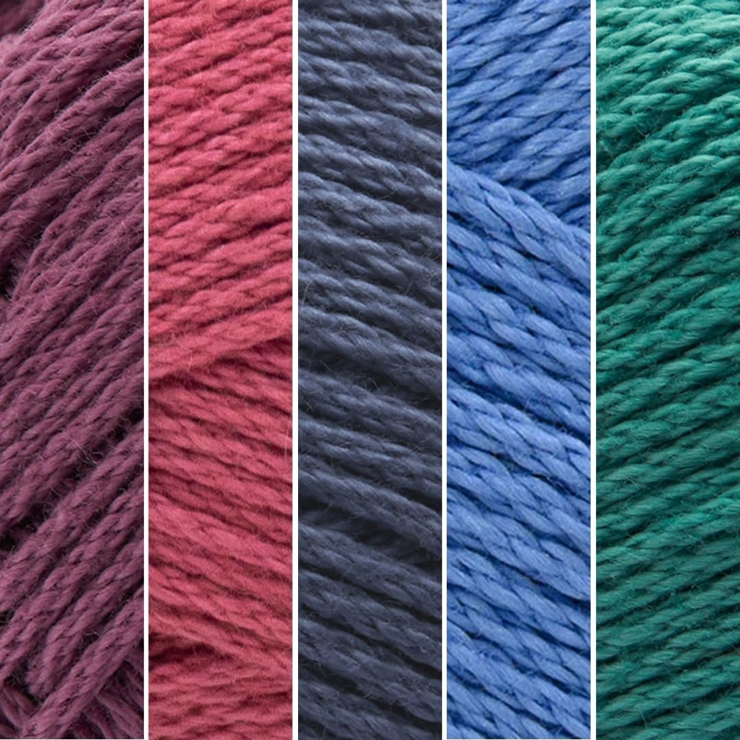 image:imageLion Brand Yarn 247 Cotton Mercerized Lightweight Yarn for Knitting Crochet and Crafts Beachcomber 5 Pack Multicolor Pack of Natural Fiber for Breathable Tops Durable Bags and Dish ClothsBeachcomber