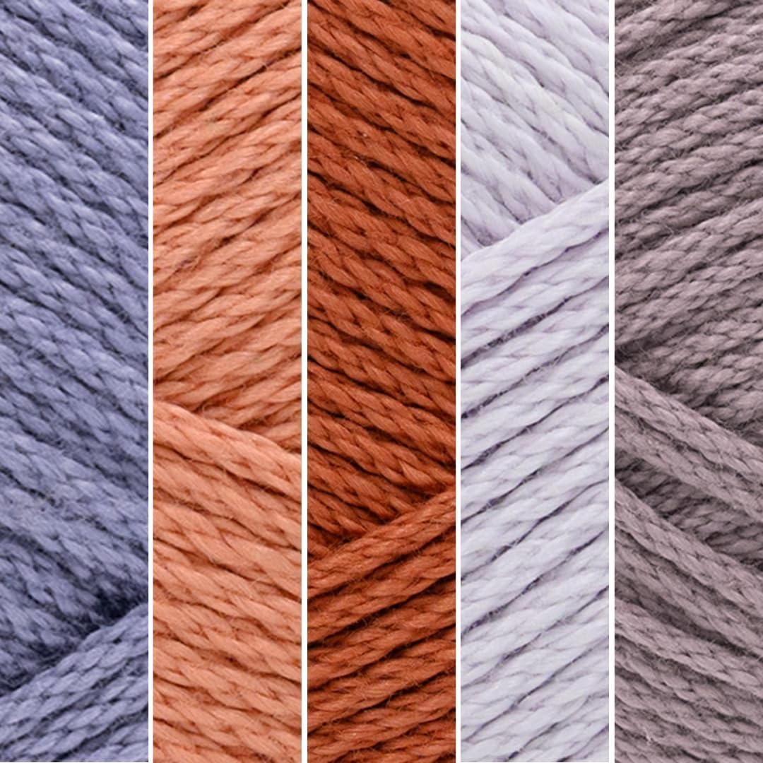 image:imageLion Brand Yarn 247 Cotton Mercerized Lightweight Yarn for Knitting Crochet and Crafts Beachcomber 5 Pack Multicolor Pack of Natural Fiber for Breathable Tops Durable Bags and Dish ClothsPressed Flowers