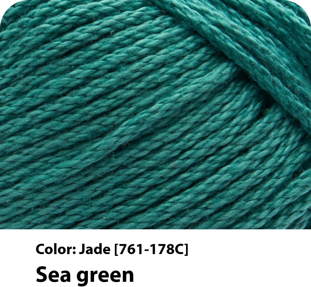 image:imageLion Brand Yarn 247 Cotton Mercerized Lightweight Yarn for Knitting Crochet and Crafts Beachcomber 5 Pack Multicolor Pack of Natural Fiber for Breathable Tops Durable Bags and Dish ClothsJade