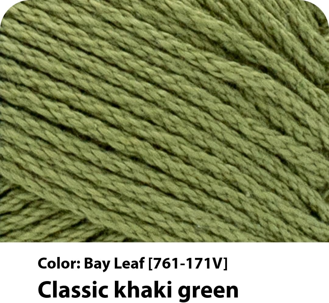image:imageLion Brand Yarn 247 Cotton Mercerized Lightweight Yarn for Knitting Crochet and Crafts Beachcomber 5 Pack Multicolor Pack of Natural Fiber for Breathable Tops Durable Bags and Dish ClothsBay Leaf