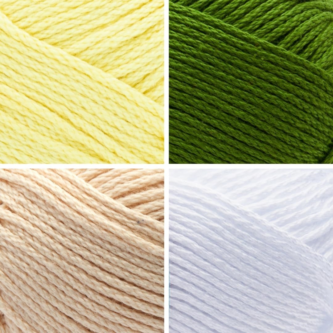image:imageLion Brand Yarn 247 Cotton Mercerized Lightweight Yarn for Knitting Crochet and Crafts Beachcomber 5 Pack Multicolor Pack of Natural Fiber for Breathable Tops Durable Bags and Dish ClothsLemonLime