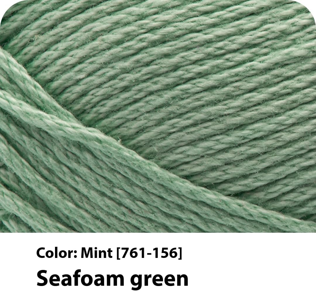 image:imageLion Brand Yarn 247 Cotton Mercerized Lightweight Yarn for Knitting Crochet and Crafts Beachcomber 5 Pack Multicolor Pack of Natural Fiber for Breathable Tops Durable Bags and Dish ClothsMint