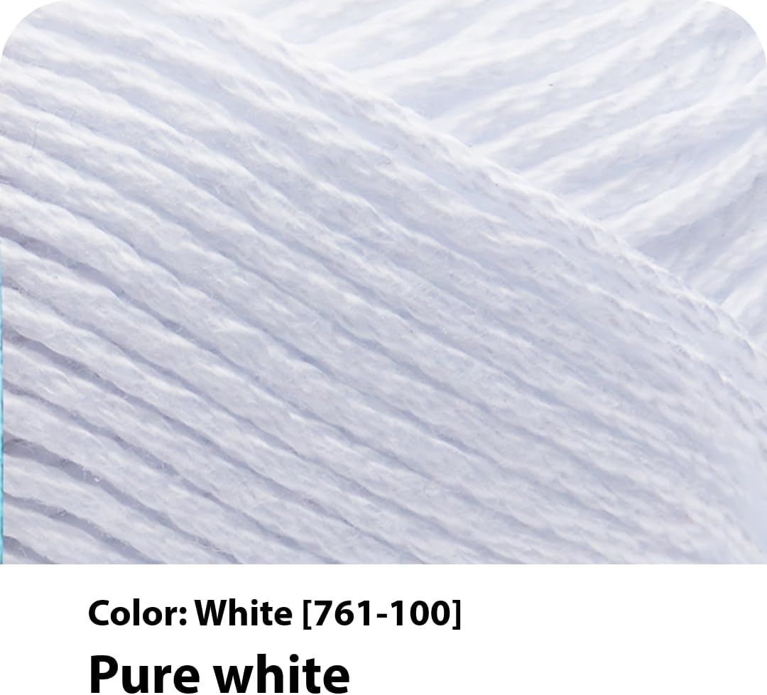 image:imageLion Brand Yarn 247 Cotton Mercerized Lightweight Yarn for Knitting Crochet and Crafts Beachcomber 5 Pack Multicolor Pack of Natural Fiber for Breathable Tops Durable Bags and Dish ClothsWhite