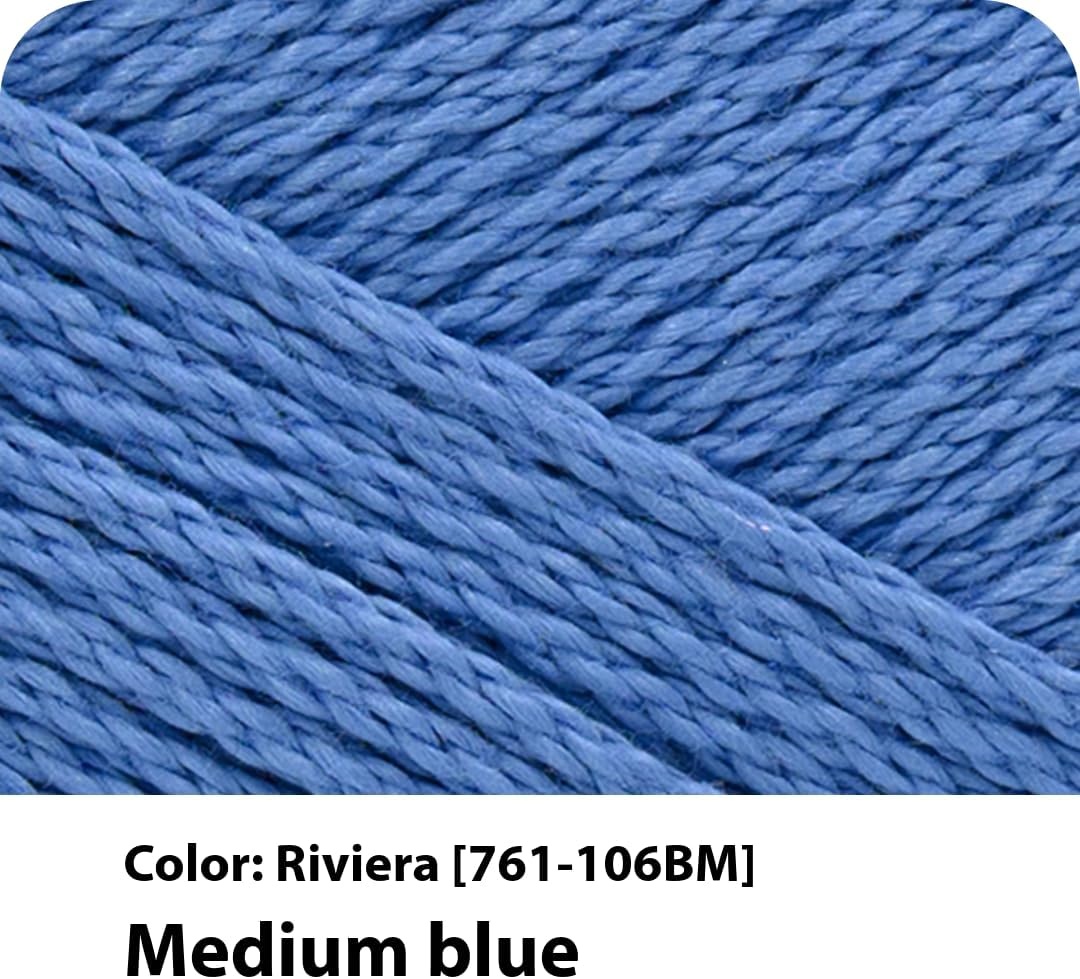 image:imageLion Brand Yarn 247 Cotton Mercerized Lightweight Yarn for Knitting Crochet and Crafts Beachcomber 5 Pack Multicolor Pack of Natural Fiber for Breathable Tops Durable Bags and Dish ClothsRiviera