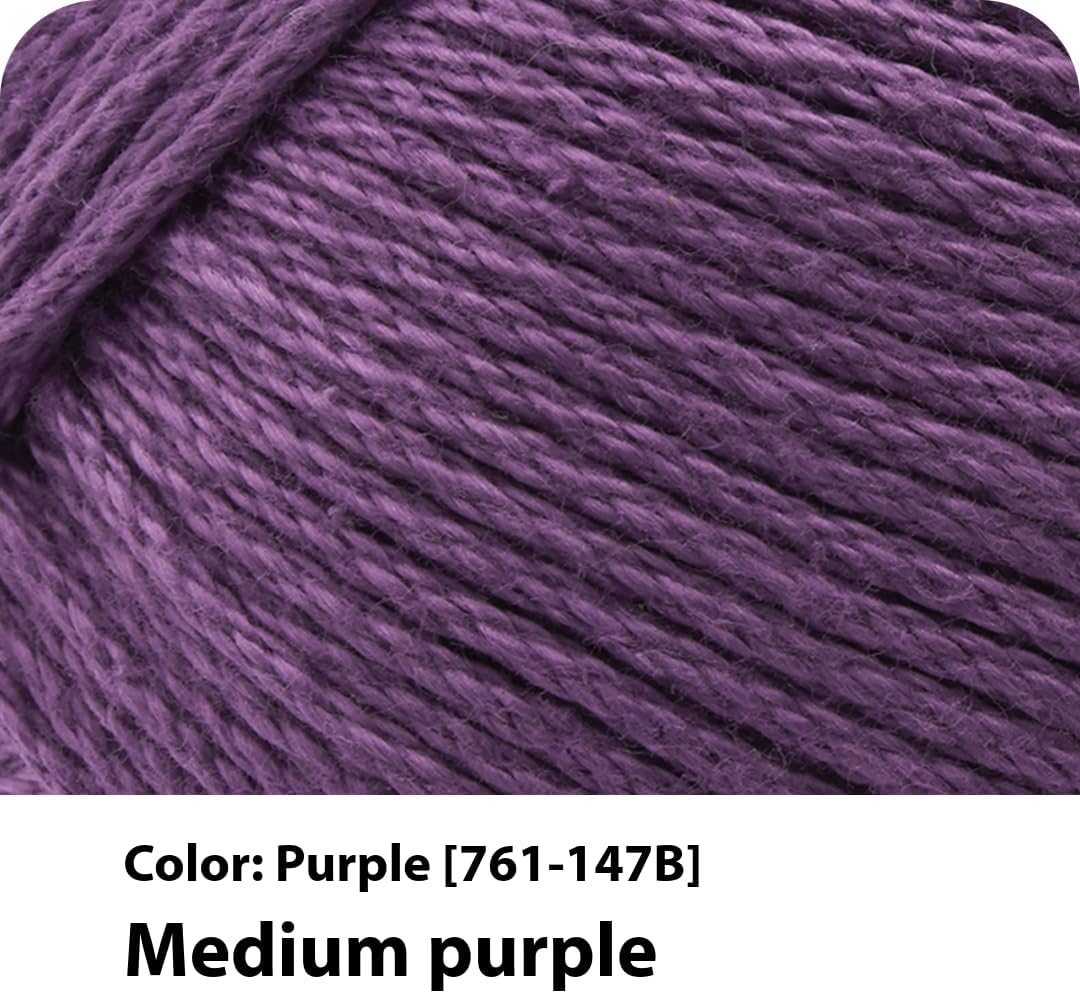 image:imageLion Brand Yarn 247 Cotton Mercerized Lightweight Yarn for Knitting Crochet and Crafts Beachcomber 5 Pack Multicolor Pack of Natural Fiber for Breathable Tops Durable Bags and Dish ClothsPurple