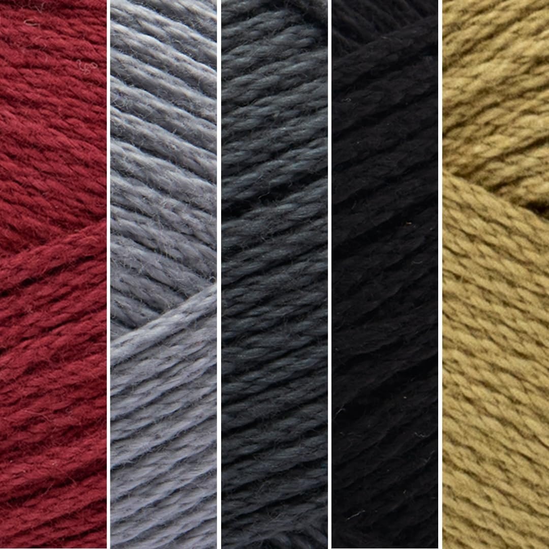 image:imageLion Brand Yarn 247 Cotton Mercerized Lightweight Yarn for Knitting Crochet and Crafts Beachcomber 5 Pack Multicolor Pack of Natural Fiber for Breathable Tops Durable Bags and Dish ClothsPocket Square