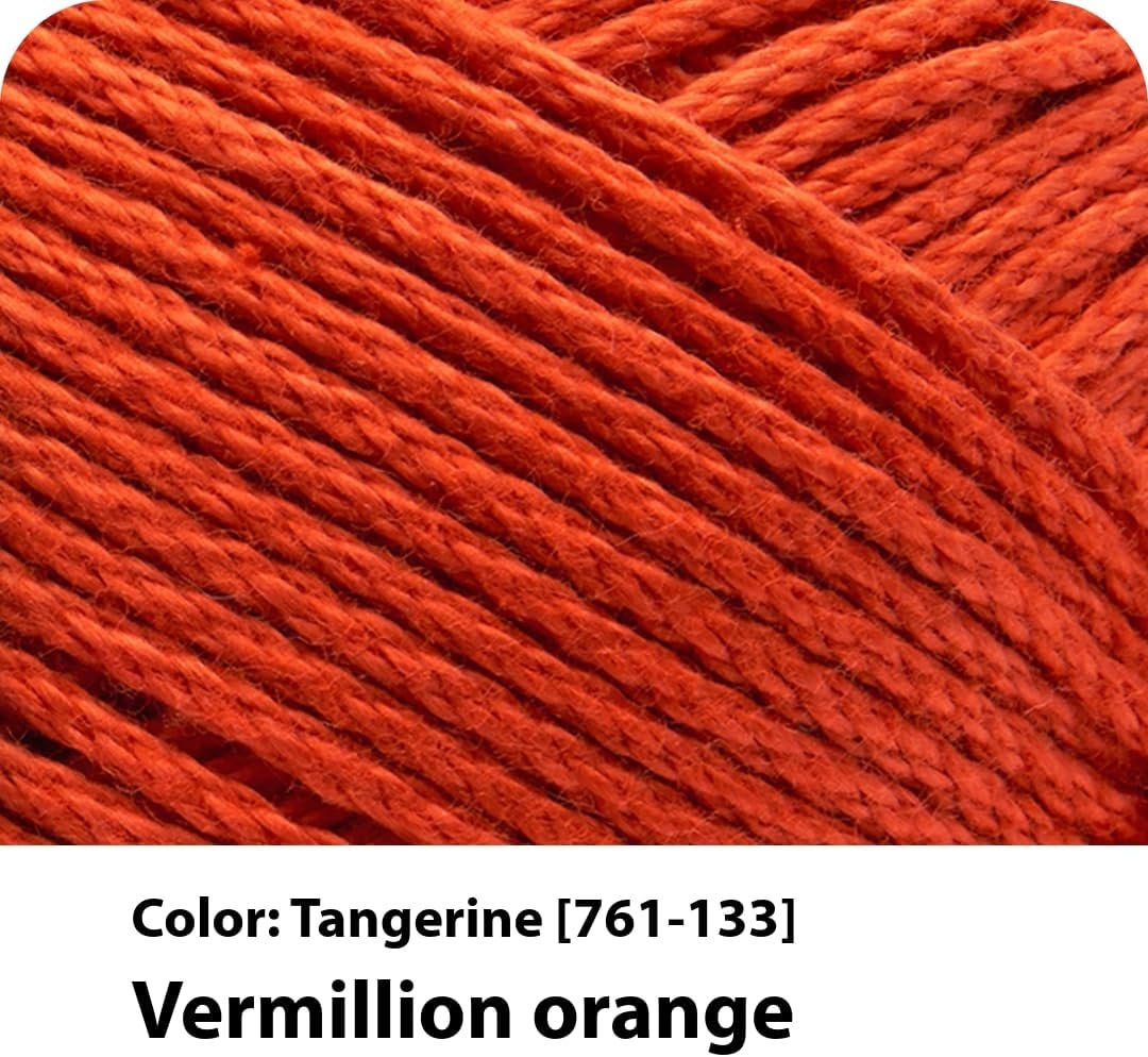image:imageLion Brand Yarn 247 Cotton Mercerized Lightweight Yarn for Knitting Crochet and Crafts Beachcomber 5 Pack Multicolor Pack of Natural Fiber for Breathable Tops Durable Bags and Dish ClothsTangerine