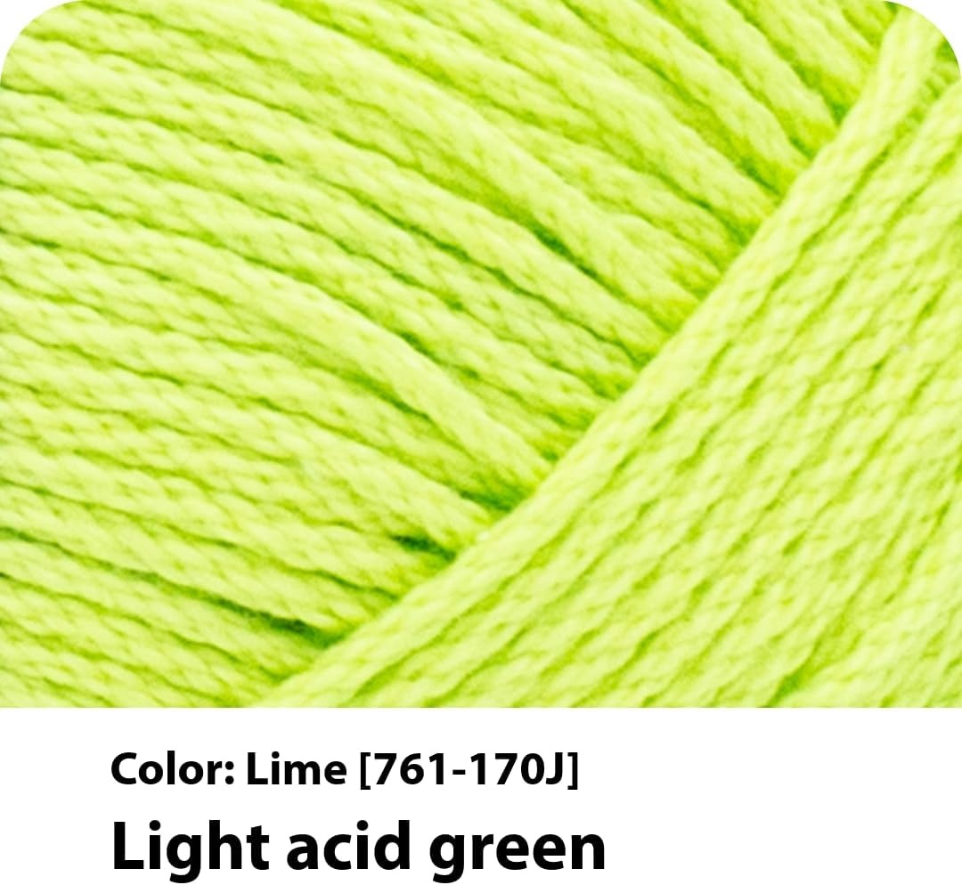 image:imageLion Brand Yarn 247 Cotton Mercerized Lightweight Yarn for Knitting Crochet and Crafts Beachcomber 5 Pack Multicolor Pack of Natural Fiber for Breathable Tops Durable Bags and Dish ClothsLime