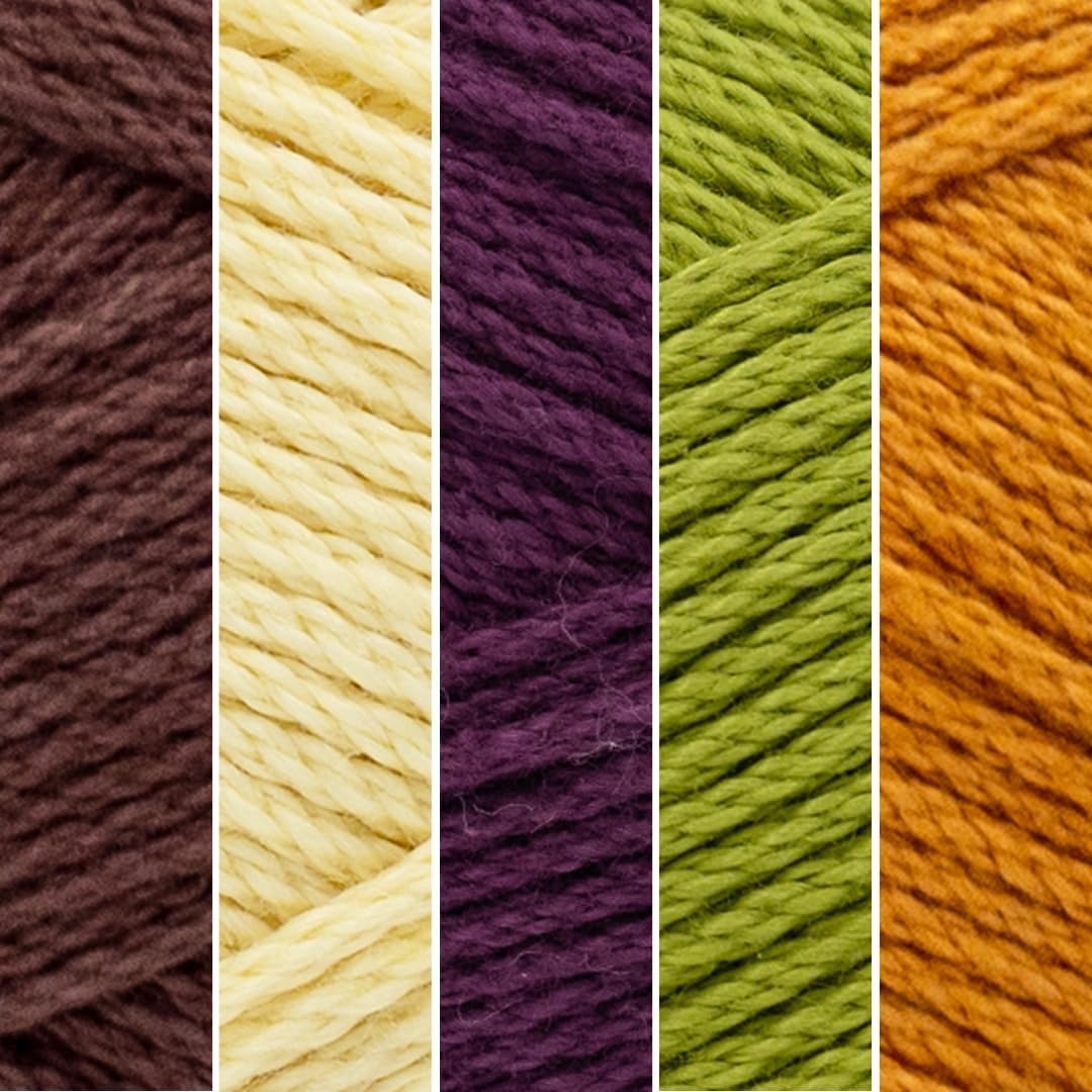 image:imageLion Brand Yarn 247 Cotton Mercerized Lightweight Yarn for Knitting Crochet and Crafts Beachcomber 5 Pack Multicolor Pack of Natural Fiber for Breathable Tops Durable Bags and Dish ClothsWildflower