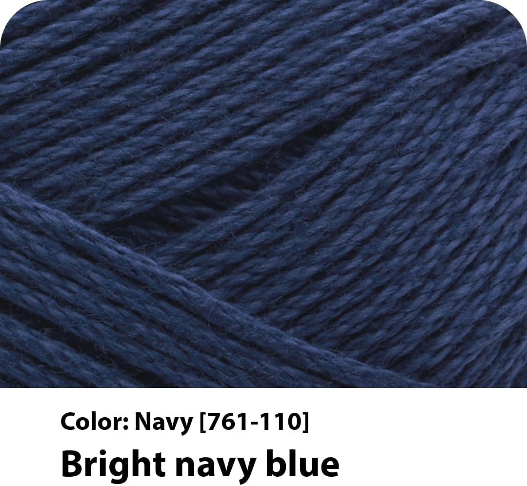 image:imageLion Brand Yarn 247 Cotton Mercerized Lightweight Yarn for Knitting Crochet and Crafts Beachcomber 5 Pack Multicolor Pack of Natural Fiber for Breathable Tops Durable Bags and Dish ClothsNavy