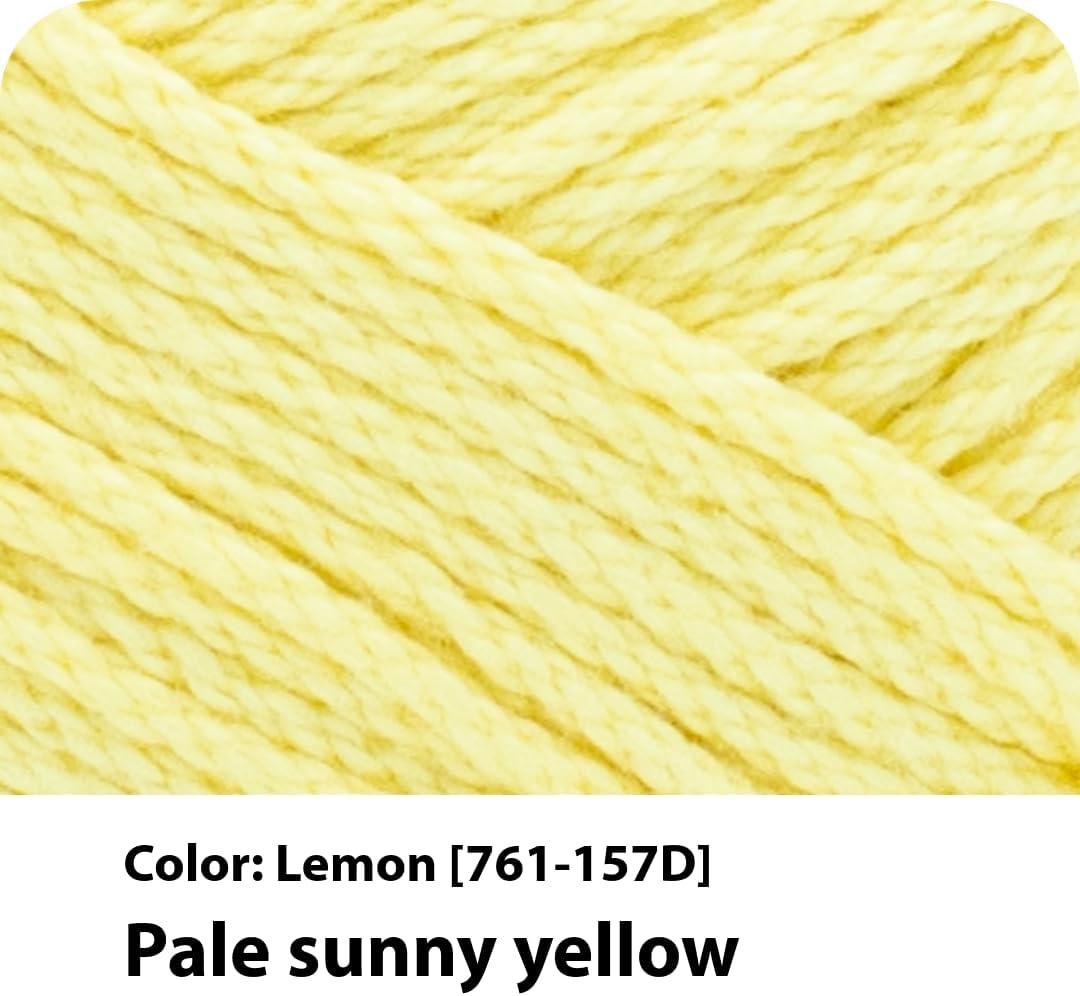 image:imageLion Brand Yarn 247 Cotton Mercerized Lightweight Yarn for Knitting Crochet and Crafts Beachcomber 5 Pack Multicolor Pack of Natural Fiber for Breathable Tops Durable Bags and Dish ClothsLemon