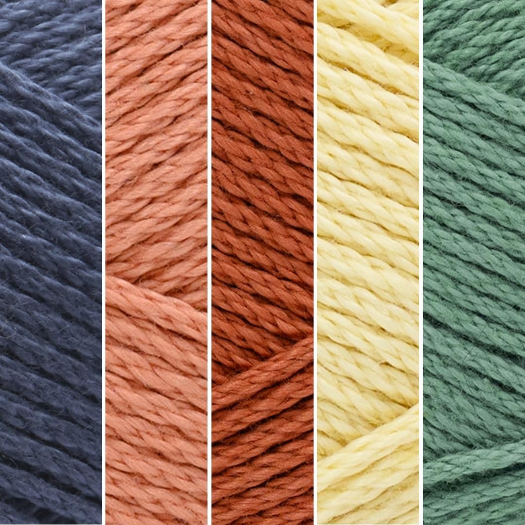 image:imageLion Brand Yarn 247 Cotton Mercerized Lightweight Yarn for Knitting Crochet and Crafts Beachcomber 5 Pack Multicolor Pack of Natural Fiber for Breathable Tops Durable Bags and Dish ClothsRodeo