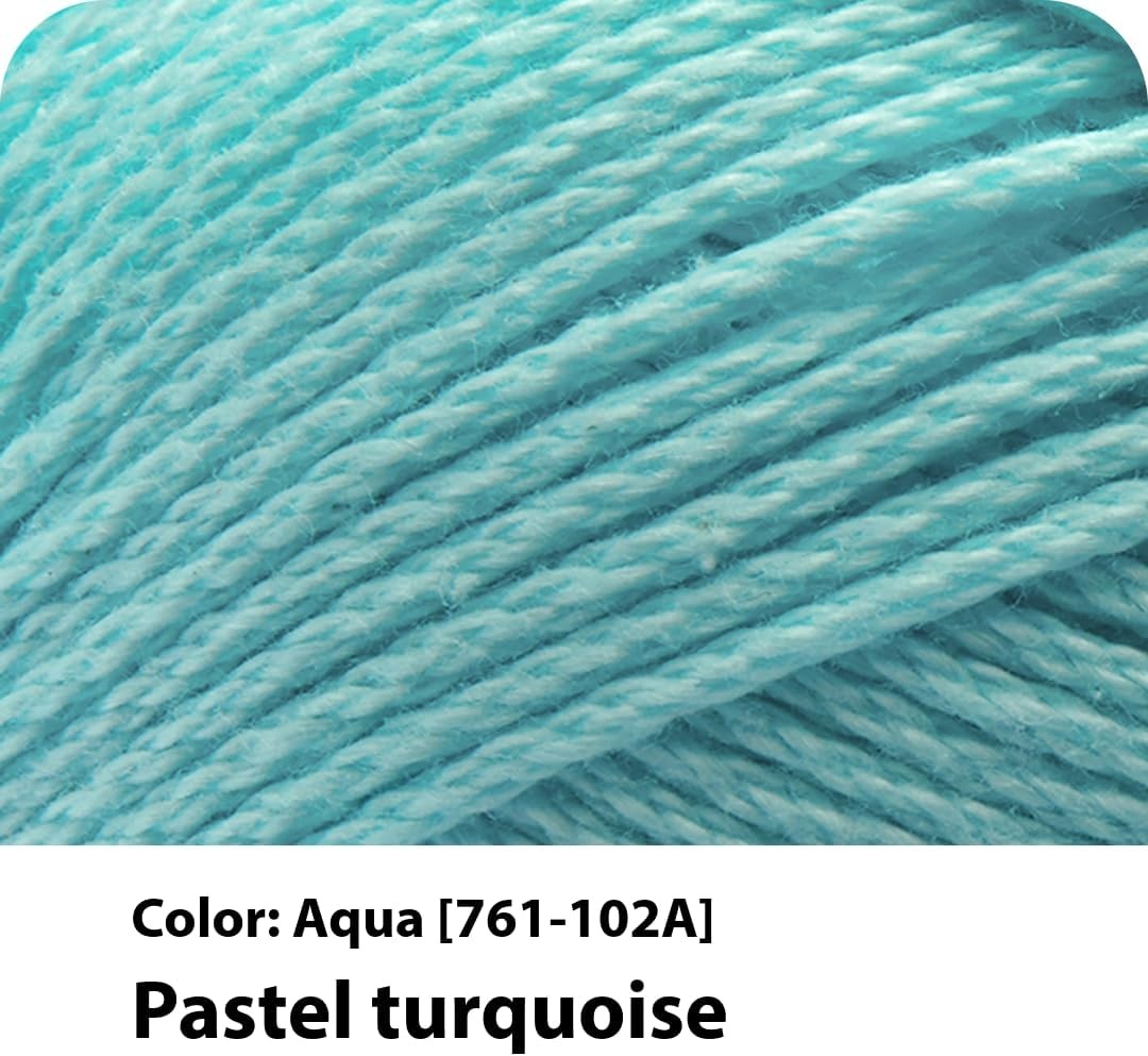 image:imageLion Brand Yarn 247 Cotton Mercerized Lightweight Yarn for Knitting Crochet and Crafts Beachcomber 5 Pack Multicolor Pack of Natural Fiber for Breathable Tops Durable Bags and Dish ClothsAqua