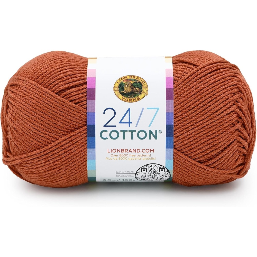 image:imageLion Brand Yarn 247 Cotton Mercerized Lightweight Yarn for Knitting Crochet and Crafts Beachcomber 5 Pack Multicolor Pack of Natural Fiber for Breathable Tops Durable Bags and Dish ClothsHeatwave