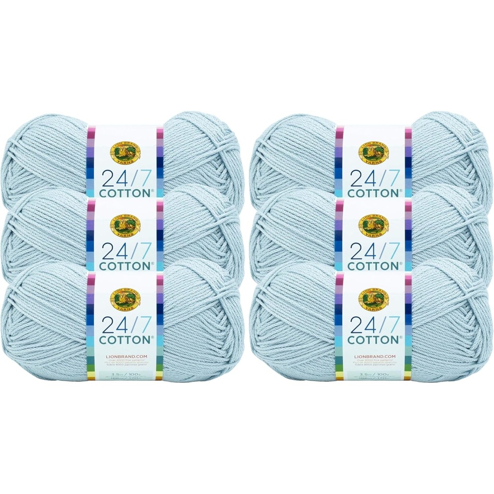 image:imageLion Brand Yarn 247 Cotton Mercerized Lightweight Yarn for Knitting Crochet and Crafts Beachcomber 5 Pack Multicolor Pack of Natural Fiber for Breathable Tops Durable Bags and Dish Cloths