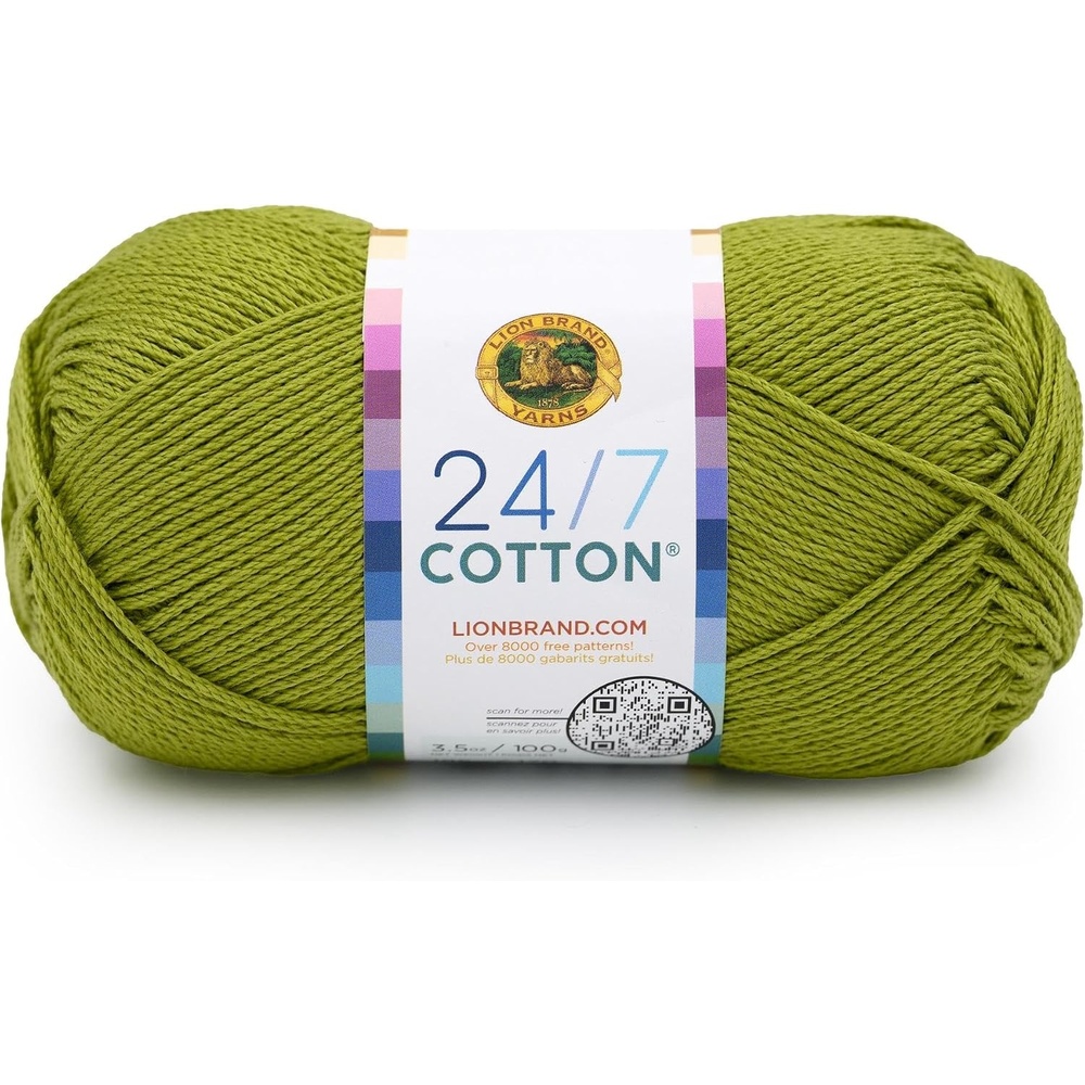 image:imageLion Brand Yarn 247 Cotton Mercerized Lightweight Yarn for Knitting Crochet and Crafts Beachcomber 5 Pack Multicolor Pack of Natural Fiber for Breathable Tops Durable Bags and Dish ClothsGranny Smith