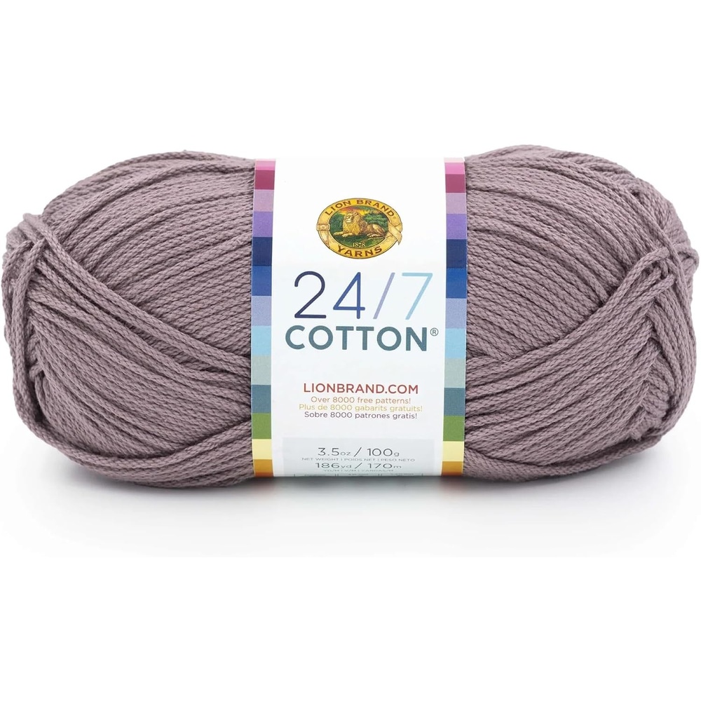 image:imageLion Brand Yarn 247 Cotton Mercerized Lightweight Yarn for Knitting Crochet and Crafts Beachcomber 5 Pack Multicolor Pack of Natural Fiber for Breathable Tops Durable Bags and Dish ClothsVintage Lilac