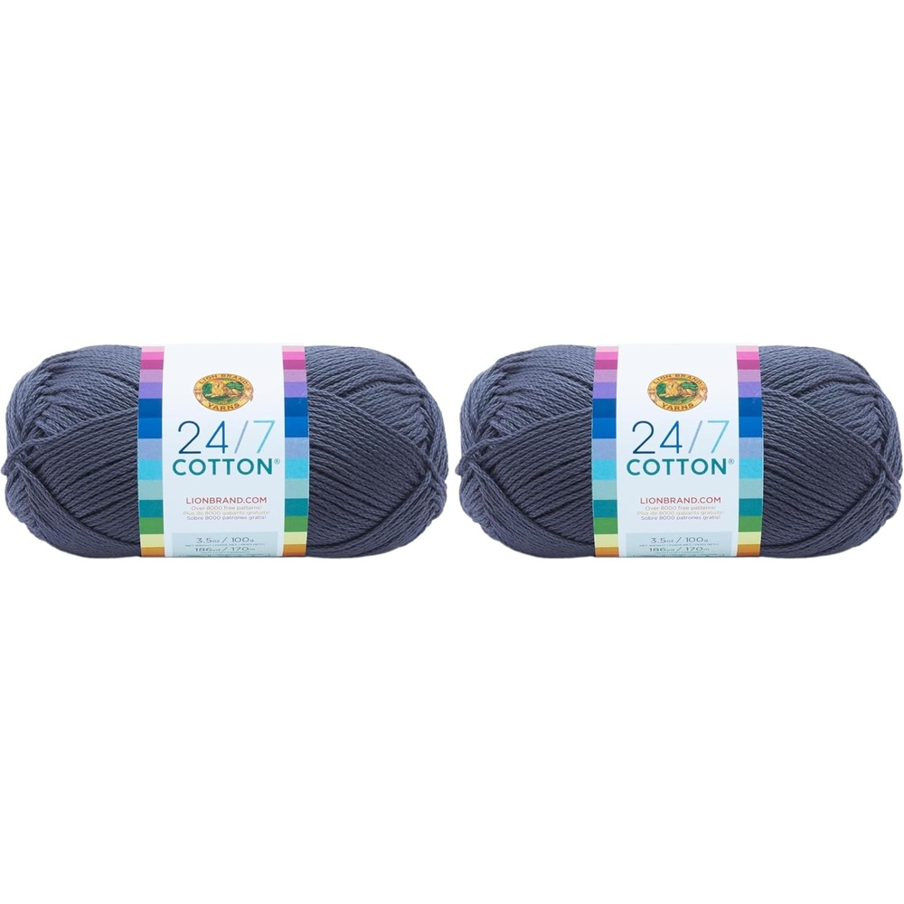 image:imageLion Brand Yarn 247 Cotton Mercerized Lightweight Yarn for Knitting Crochet and Crafts Beachcomber 5 Pack Multicolor Pack of Natural Fiber for Breathable Tops Durable Bags and Dish ClothsJeans