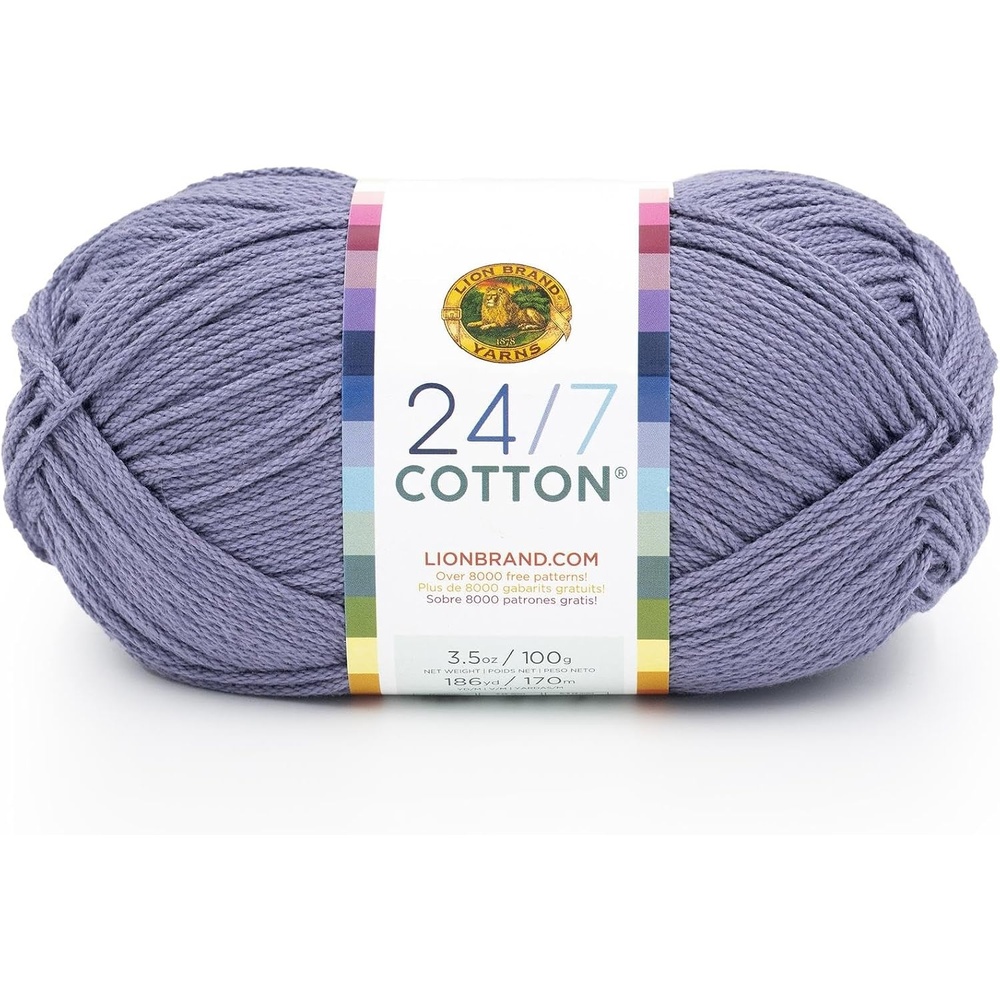image:imageLion Brand Yarn 247 Cotton Mercerized Lightweight Yarn for Knitting Crochet and Crafts Beachcomber 5 Pack Multicolor Pack of Natural Fiber for Breathable Tops Durable Bags and Dish ClothsBlue Grey