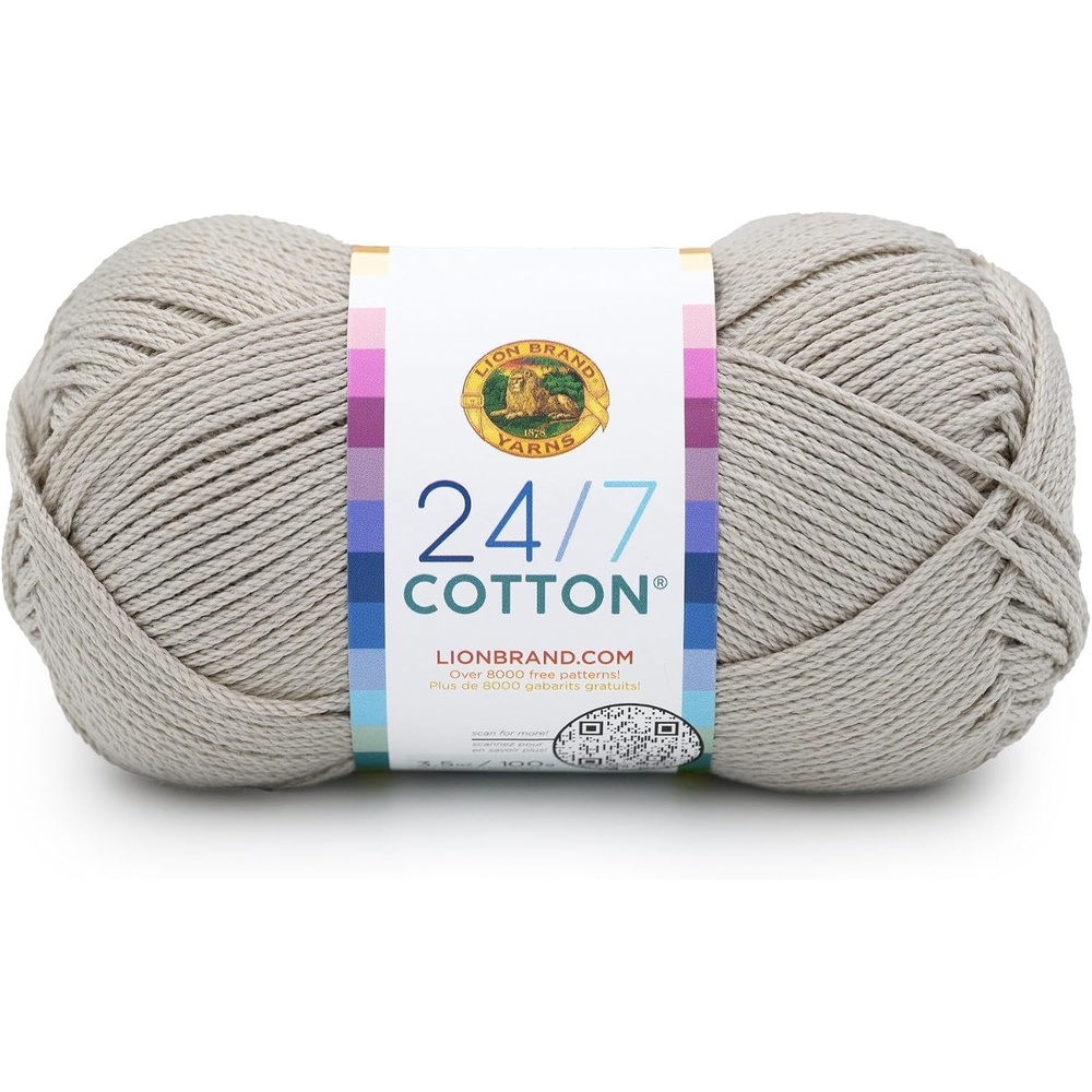 image:imageLion Brand Yarn 247 Cotton Mercerized Lightweight Yarn for Knitting Crochet and Crafts Beachcomber 5 Pack Multicolor Pack of Natural Fiber for Breathable Tops Durable Bags and Dish ClothsLinen