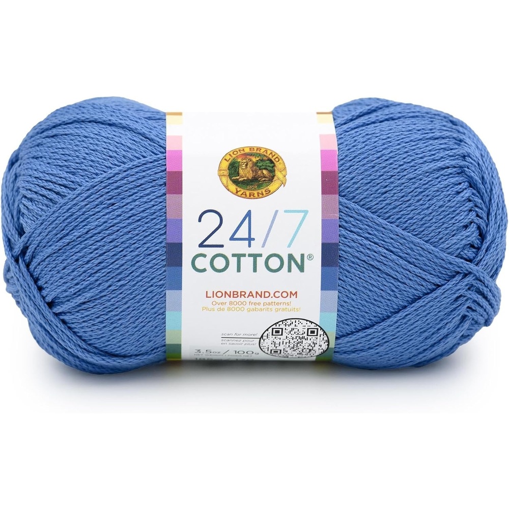 image:imageLion Brand Yarn 247 Cotton Mercerized Lightweight Yarn for Knitting Crochet and Crafts Beachcomber 5 Pack Multicolor Pack of Natural Fiber for Breathable Tops Durable Bags and Dish ClothsRiviera