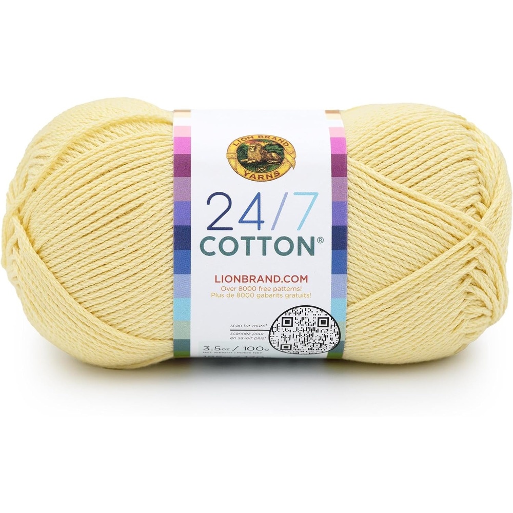image:imageLion Brand Yarn 247 Cotton Mercerized Lightweight Yarn for Knitting Crochet and Crafts Beachcomber 5 Pack Multicolor Pack of Natural Fiber for Breathable Tops Durable Bags and Dish ClothsButtercream